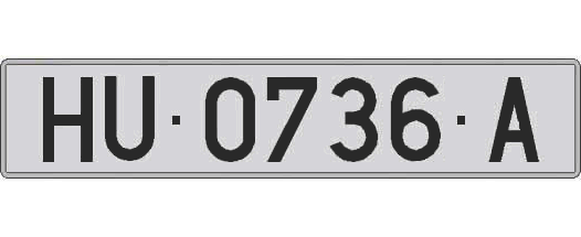 HU0736A matricula larga