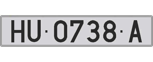 HU0738A matricula larga