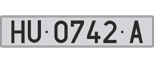 HU0742A matricula larga