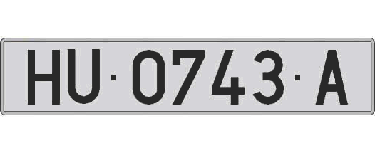 HU0743A matricula larga