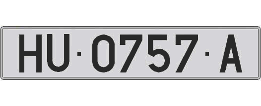 HU0757A matricula larga