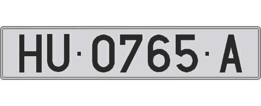 HU0765A matricula larga