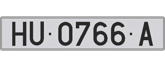 HU0766A matricula larga