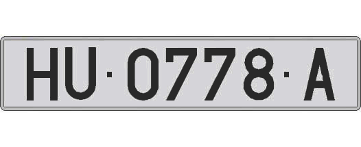 HU0778A matricula larga