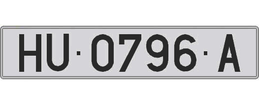 HU0796A matricula larga