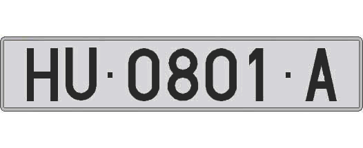 HU0801A matricula larga