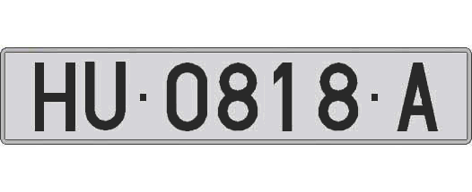 HU0818A matricula larga