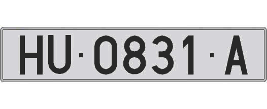 HU0831A matricula larga