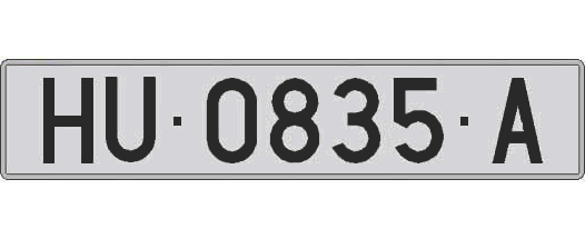 HU0835A matricula larga