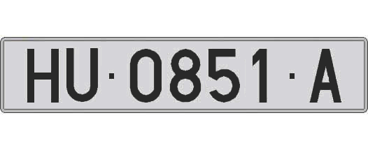 HU0851A matricula larga