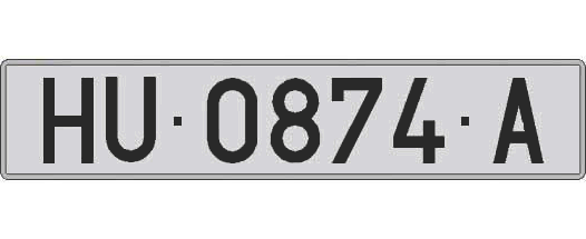 HU0874A matricula larga