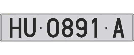 HU0891A matricula larga