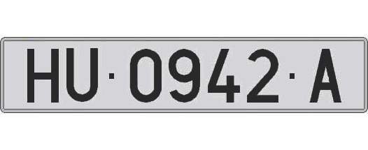 HU0942A matricula larga