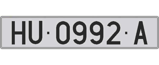 HU0992A matricula larga