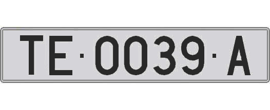 TE0039A matricula larga