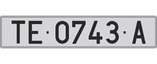 TE0743A matricula larga