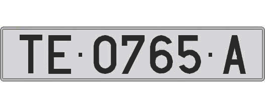 TE0765A matricula larga