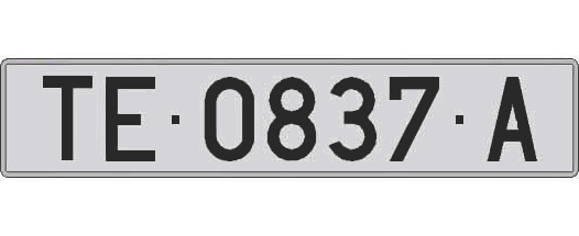TE0837A matricula larga