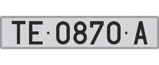 TE0870A matricula larga