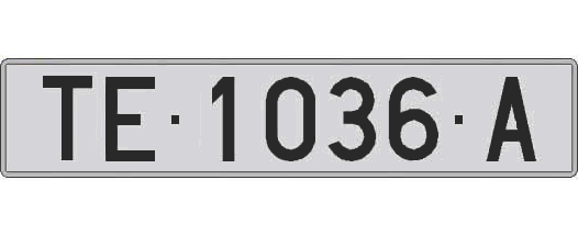 TE1036A matricula larga