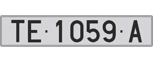 TE1059A matricula larga