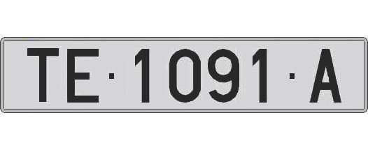 TE1091A matricula larga