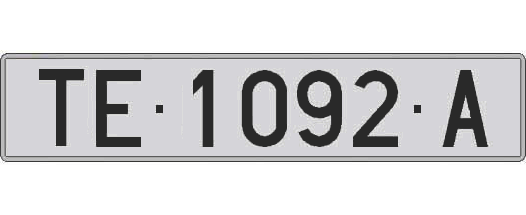 TE1092A matricula larga