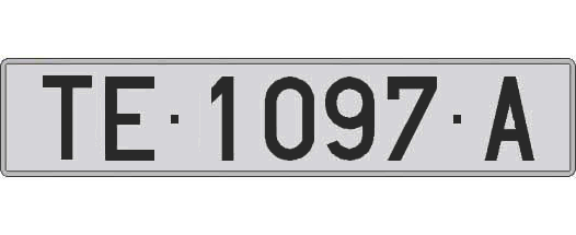 TE1097A matricula larga