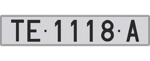 TE1118A matricula larga