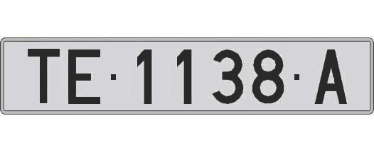 TE1138A matricula larga