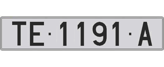 TE1191A matricula larga