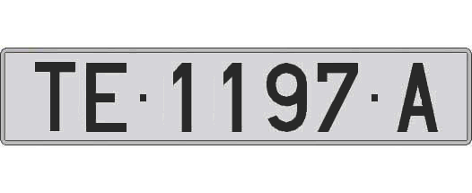 TE1197A matricula larga