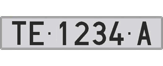TE1234A matricula larga