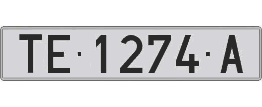 TE1274A matricula larga