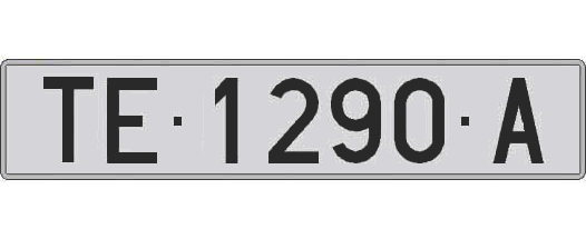 TE1290A matricula larga