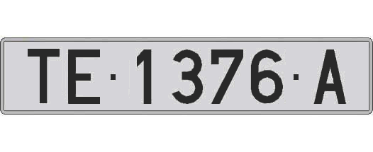 TE1376A matricula larga