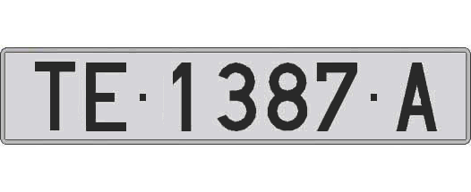 TE1387A matricula larga