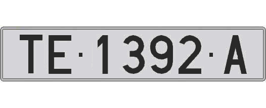 TE1392A matricula larga
