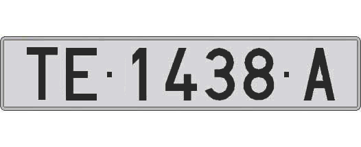 TE1438A matricula larga
