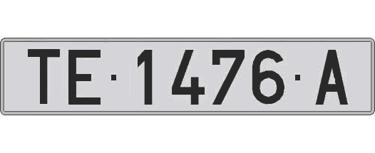 TE1476A matricula larga