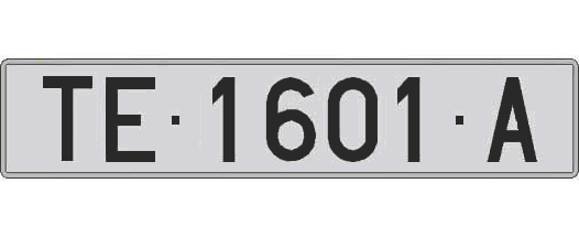 TE1601A matricula larga
