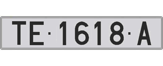 TE1618A matricula larga
