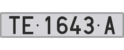 TE1643A matricula larga