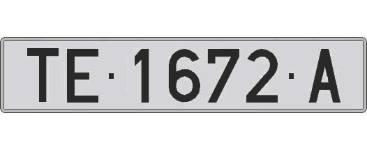 TE1672A matricula larga