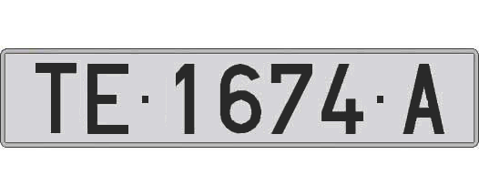 TE1674A matricula larga