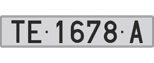 TE1678A matricula larga
