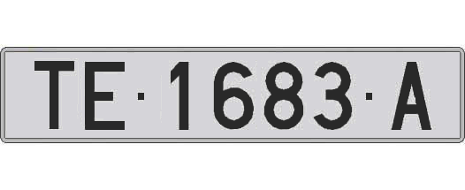 TE1683A matricula larga