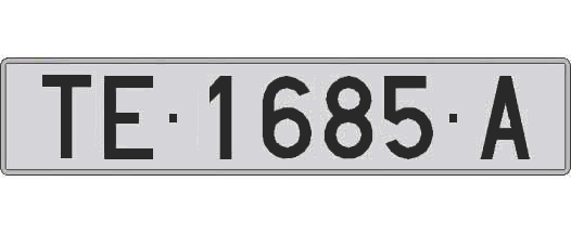 TE1685A matricula larga