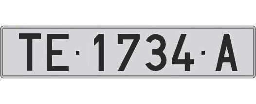 TE1734A matricula larga