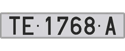 TE1768A matricula larga